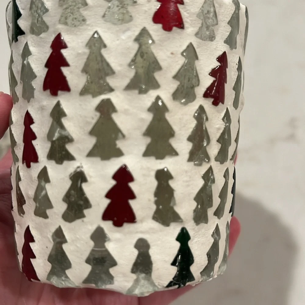 Creative Co-Op Glass Tree Mosaic Votive Holders/Set of 2